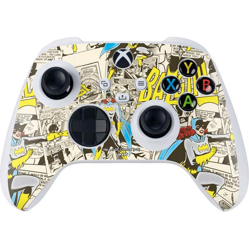 DC Comics Batman Batgirl Vintage Action pose pattern Xbox Series S Controller Skin